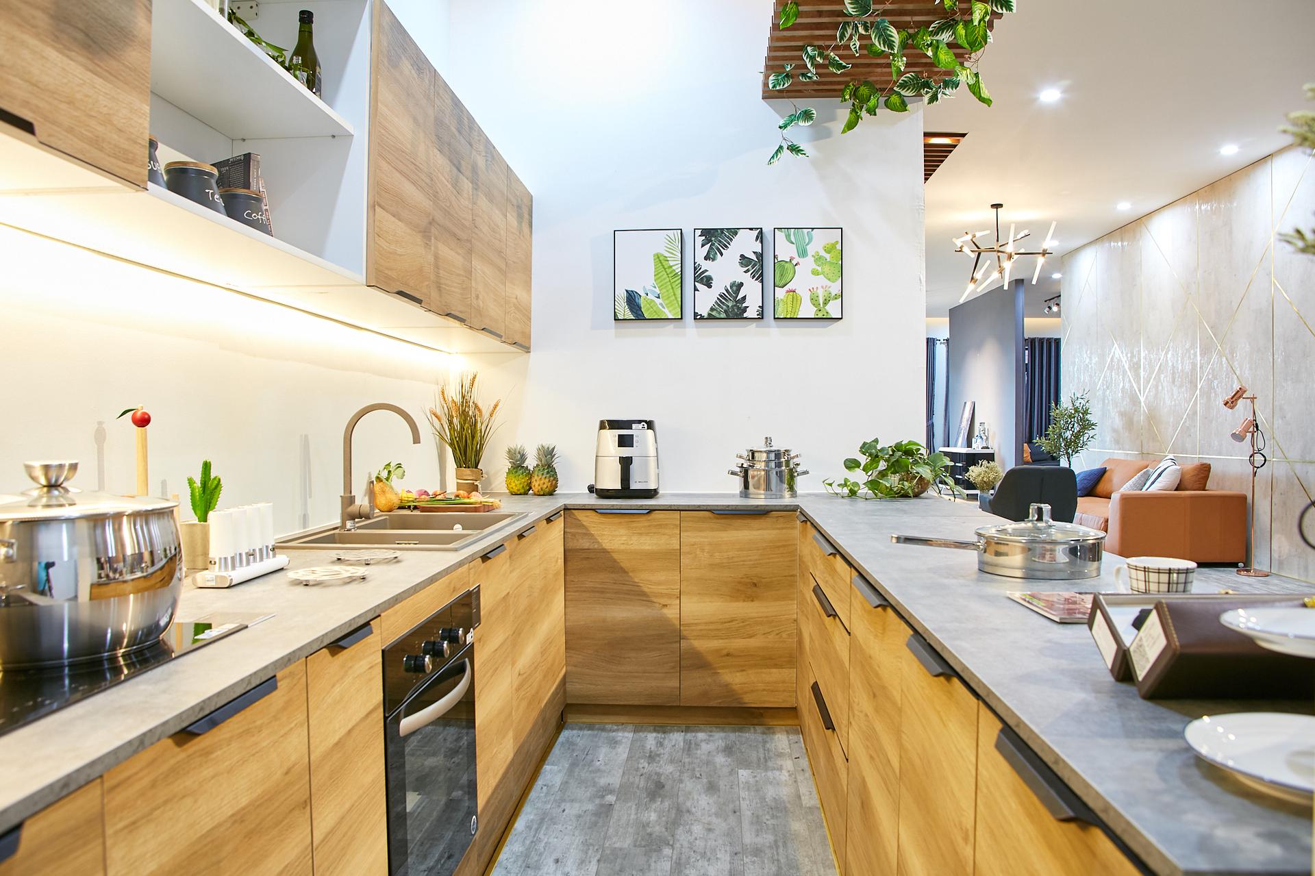 Tủ bếp An Cường kiểu dáng chữ U